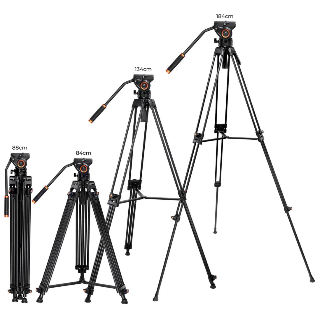 K&F Concept Aluminium Video tripod sa Fluidnom glavom 184cm 8kg KF09.121 - 5